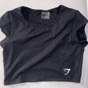 Gymshark Cropped Tee - Black - Size S